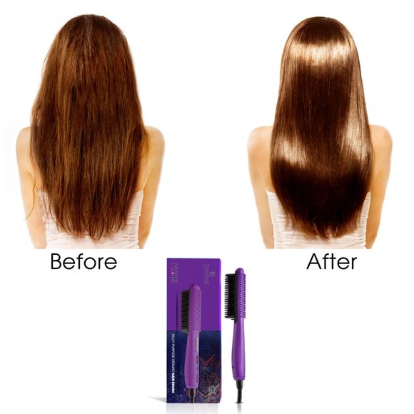 ROYALE MULTI PURPOSE CERAMIC HAIR BRUSH-GENIUS HEATING ELEMENT-PURPLE-NEW-SEALED - Picture 2 of 10